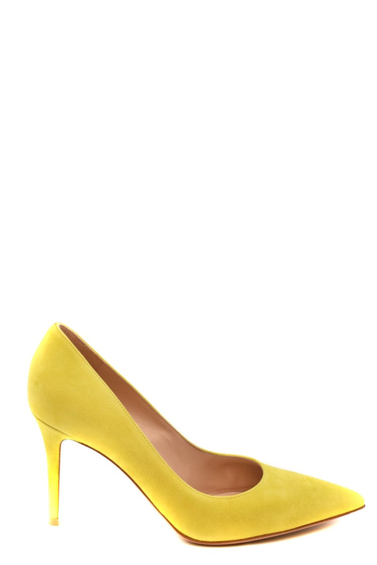 Gianvito Rossi Yellow Gianvito 85 Pointed Suede Pumps