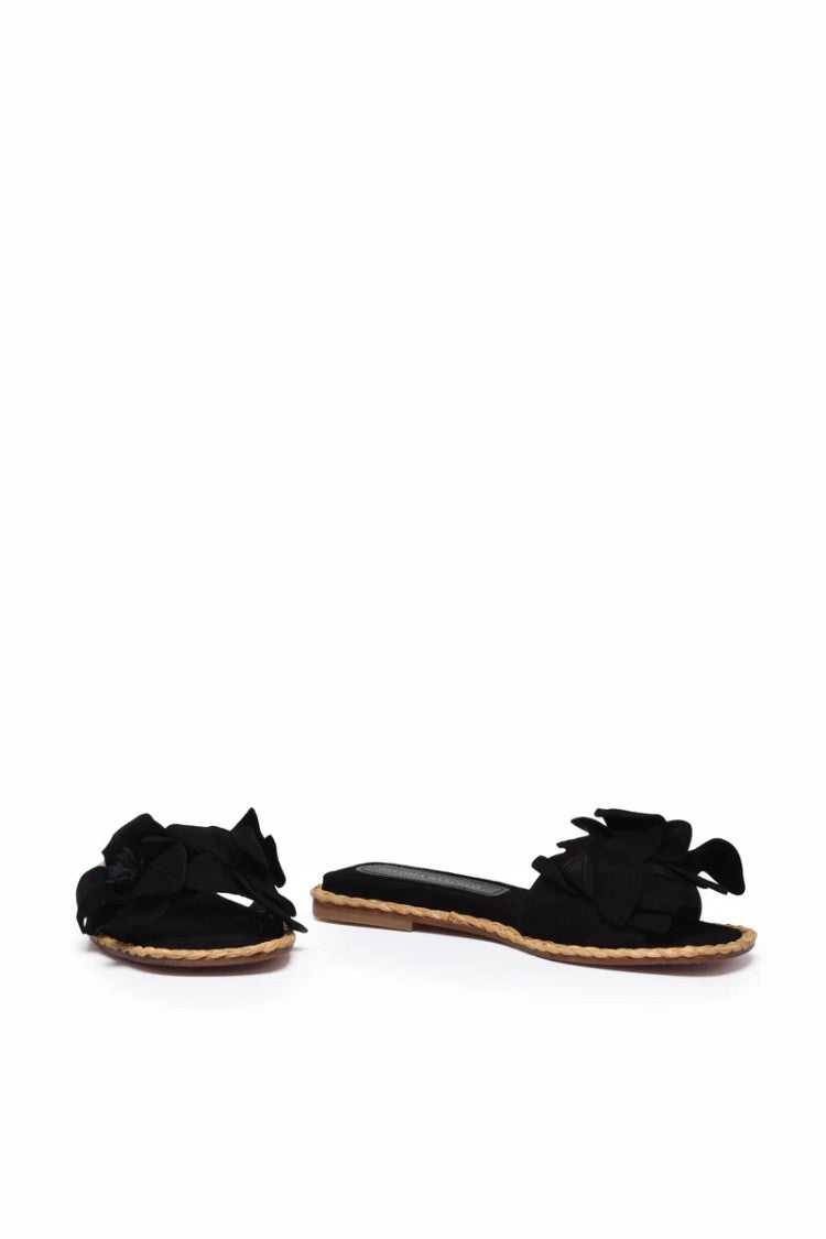 Paloma Barceló Suede Slide Sandal - Black