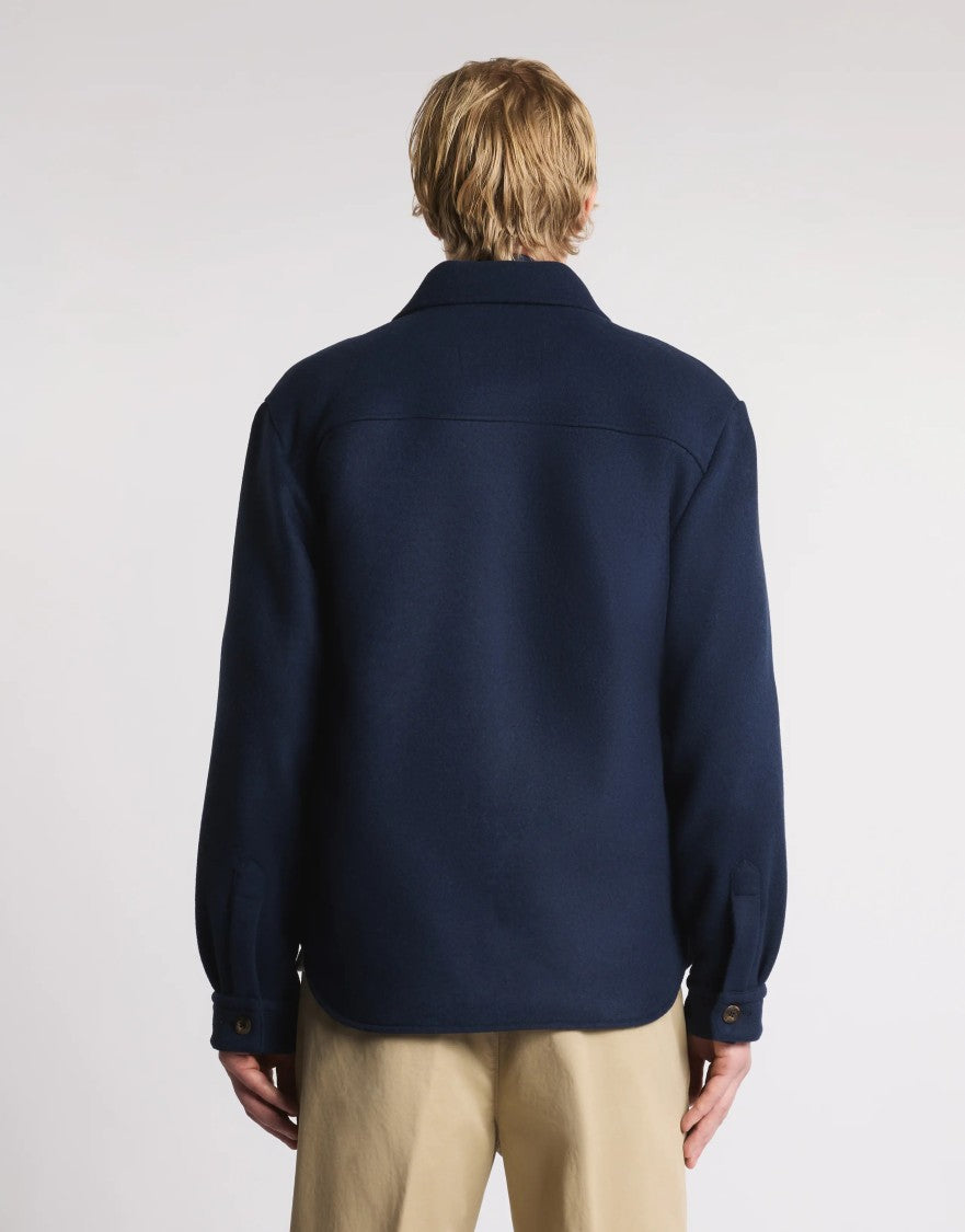 Fay Over Shirt Archive Blue Wool Blend Shirt