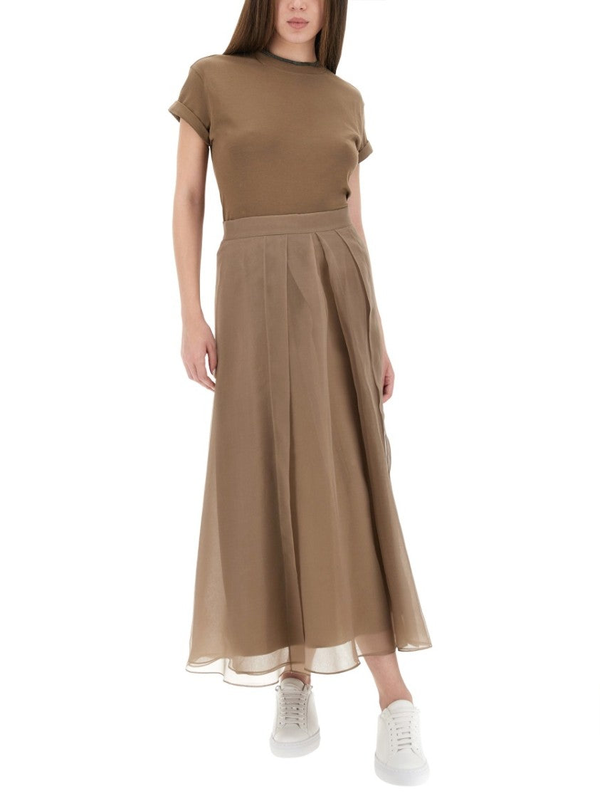 Brunello Cucinelli "Paneled Circle" Skirt