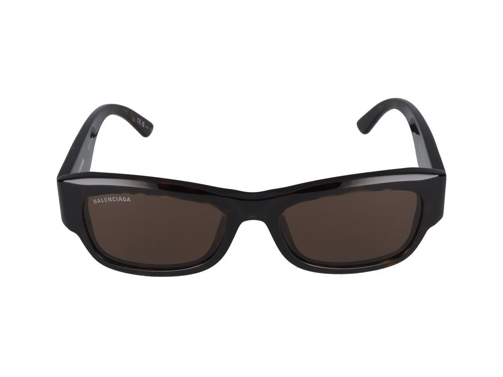 Balenciaga Havana Bb0390sk Acetate Rectangular Frame Sunglasses