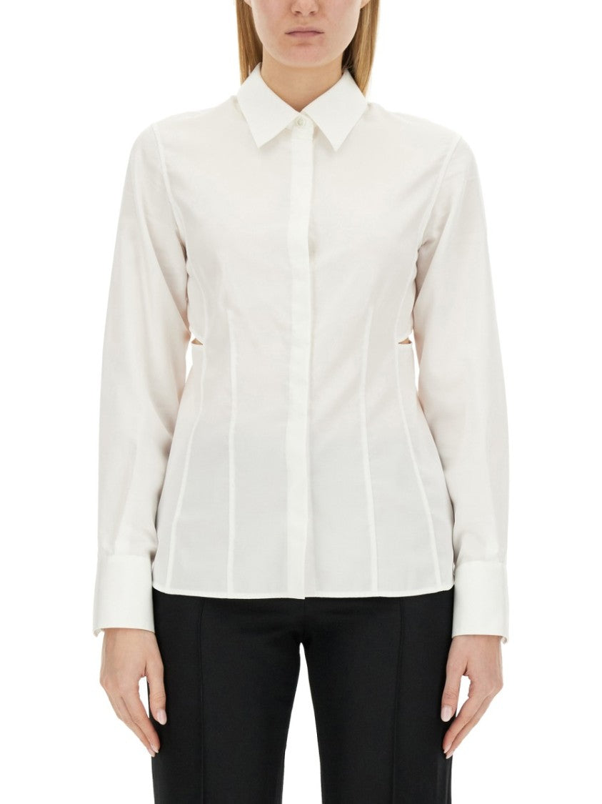 helmut lang dress shirt Helmut Lang 2004 Stretch Cotton Classic Shirt with Elbow Cut-Outs  ENDYMA