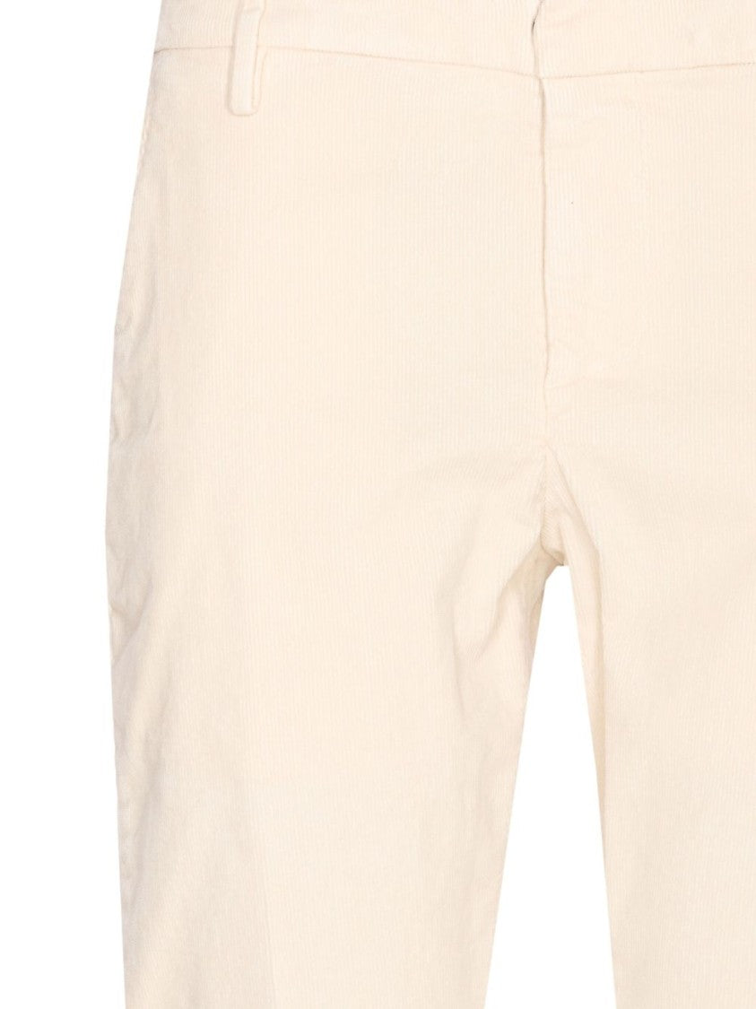 Dondup Tailored Fit Off-White Corduroy Jeans With Button Fly