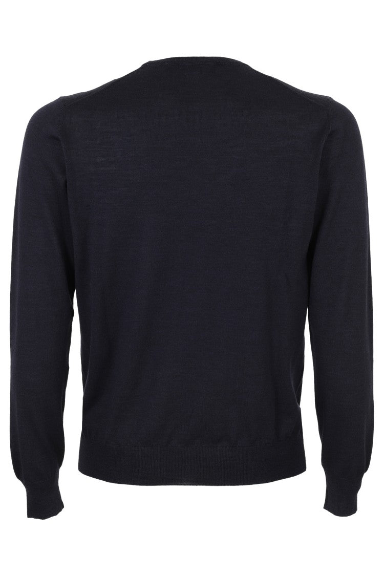 Tagliatore Blue Wool-Silk Sweater