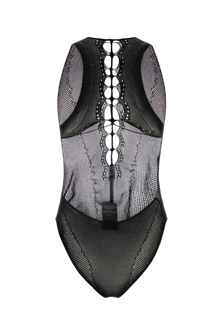 Saint Laurent Black Mesh Bodysuit