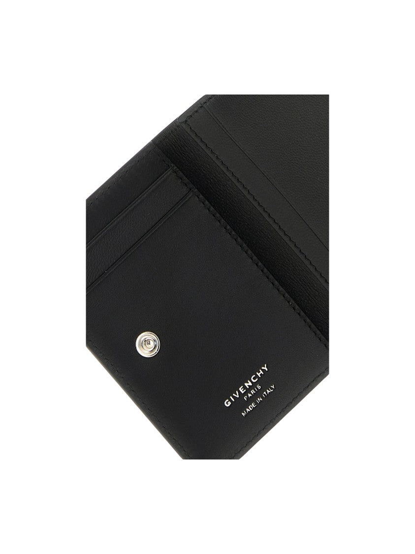 Givenchy Textured Calf Leather Business Card Holder With Snap Closure