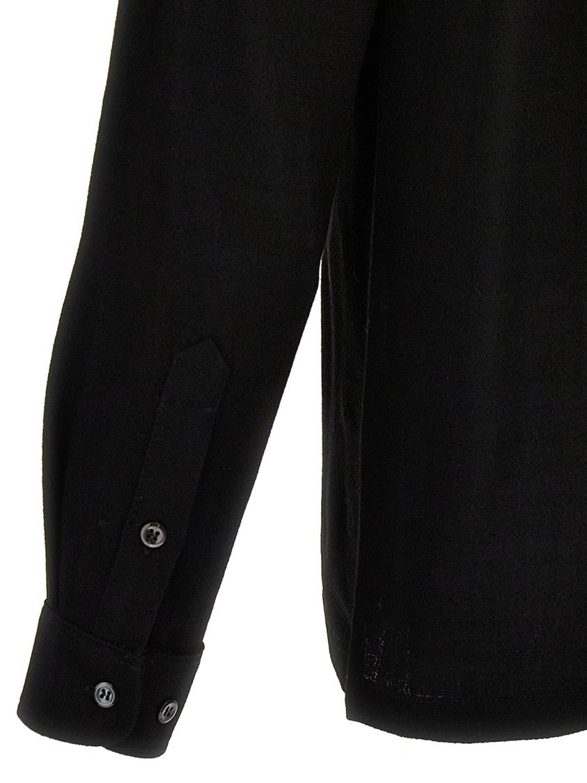 Séfr Long-Sleeve Black Casual Shirt With Classic Collar And Minimalist Design