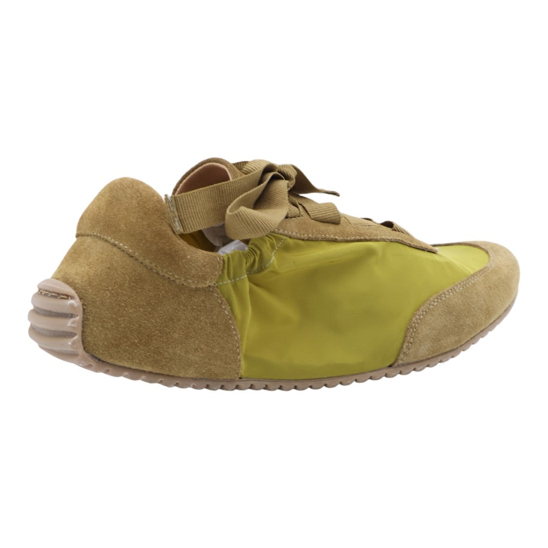 Odissi Low-Profile Olive Green Sneakers With Tan Suede Accents