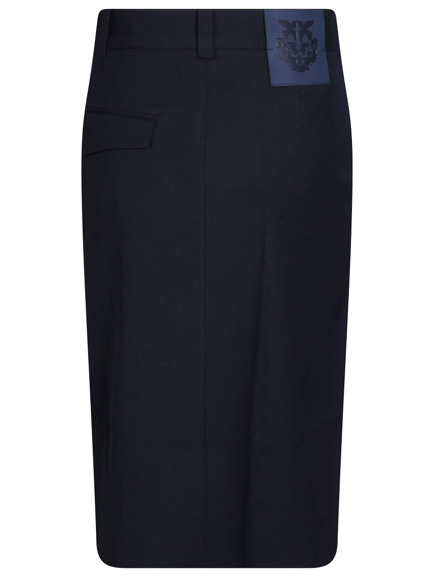 Pinko Marzemino Diagonale Front Flap Midi Skirt