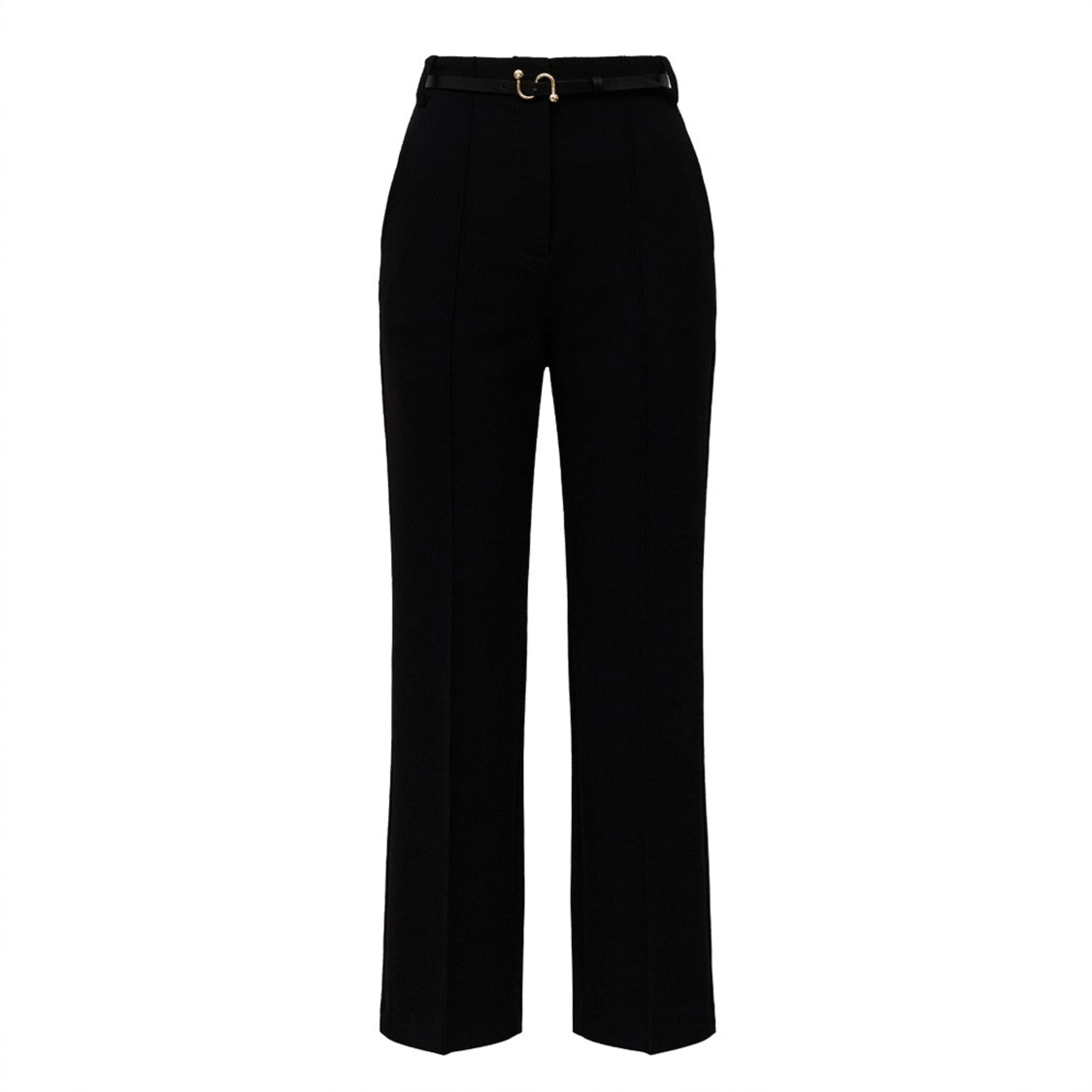 Sportmax High-Waisted Straight Leg Pants With Iconic S-Buckle