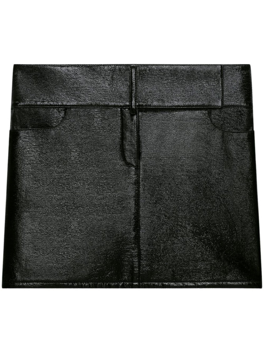 Courrèges Black Mini Skirt With Concealed Fastening And Pockets