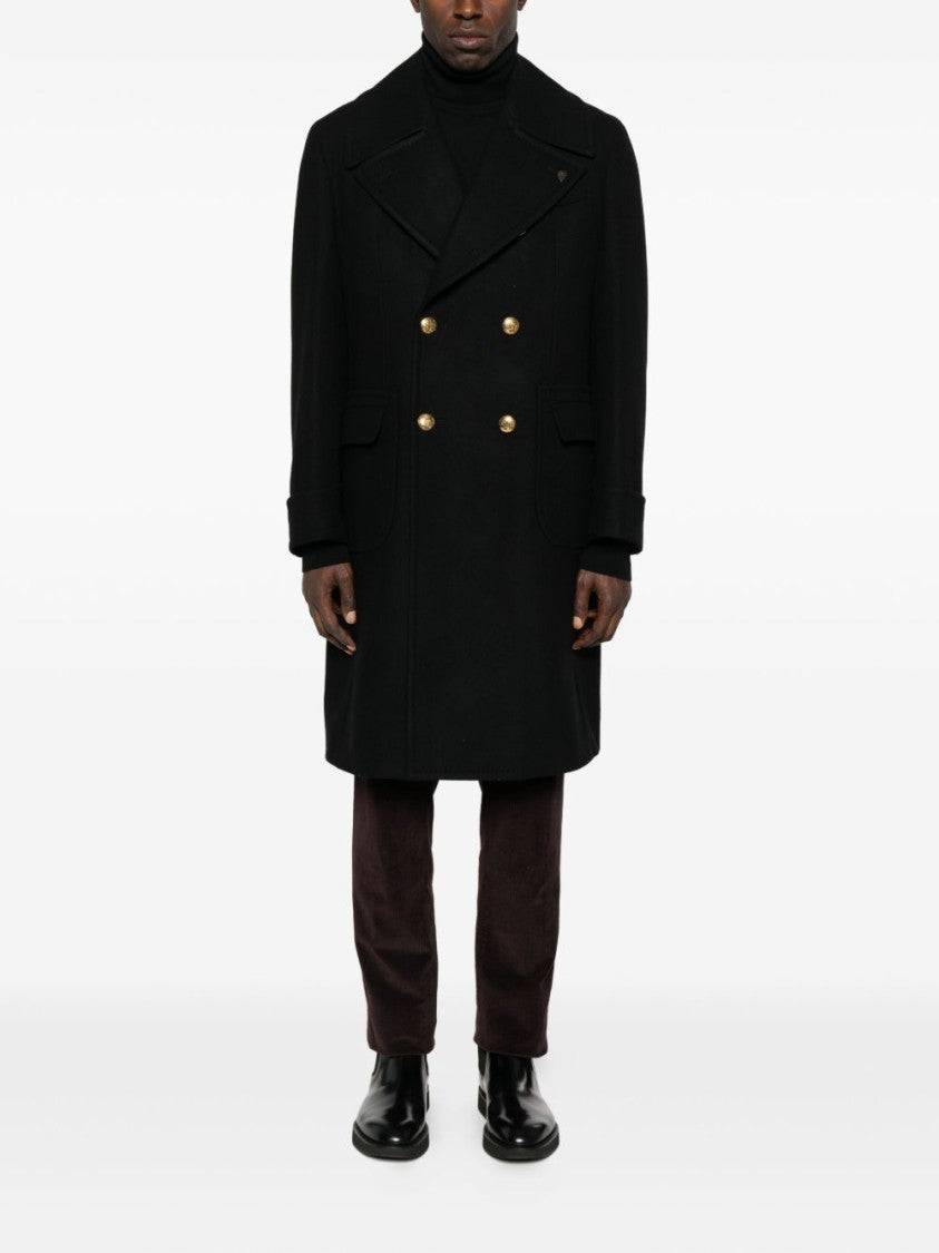 Gabriele Pasini Double-Breasted Black Peacoat