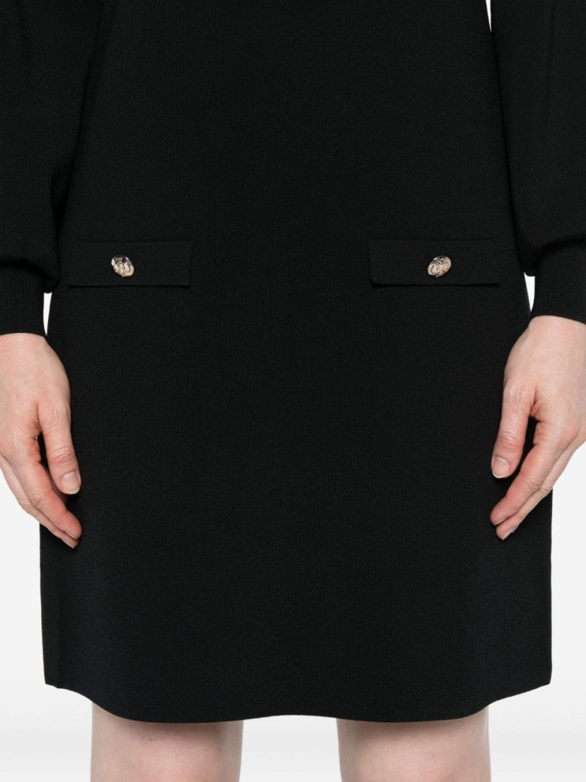 Liu Jo Mini Dress With Boat Neck And Puff Sleeves