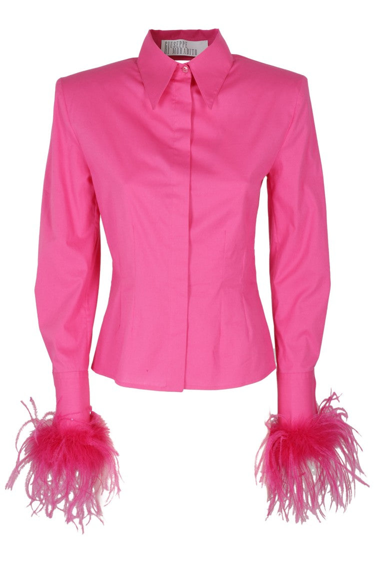 Giuseppe Di Morabito Fuchsia Poplin Shirt With Cut-Out Details