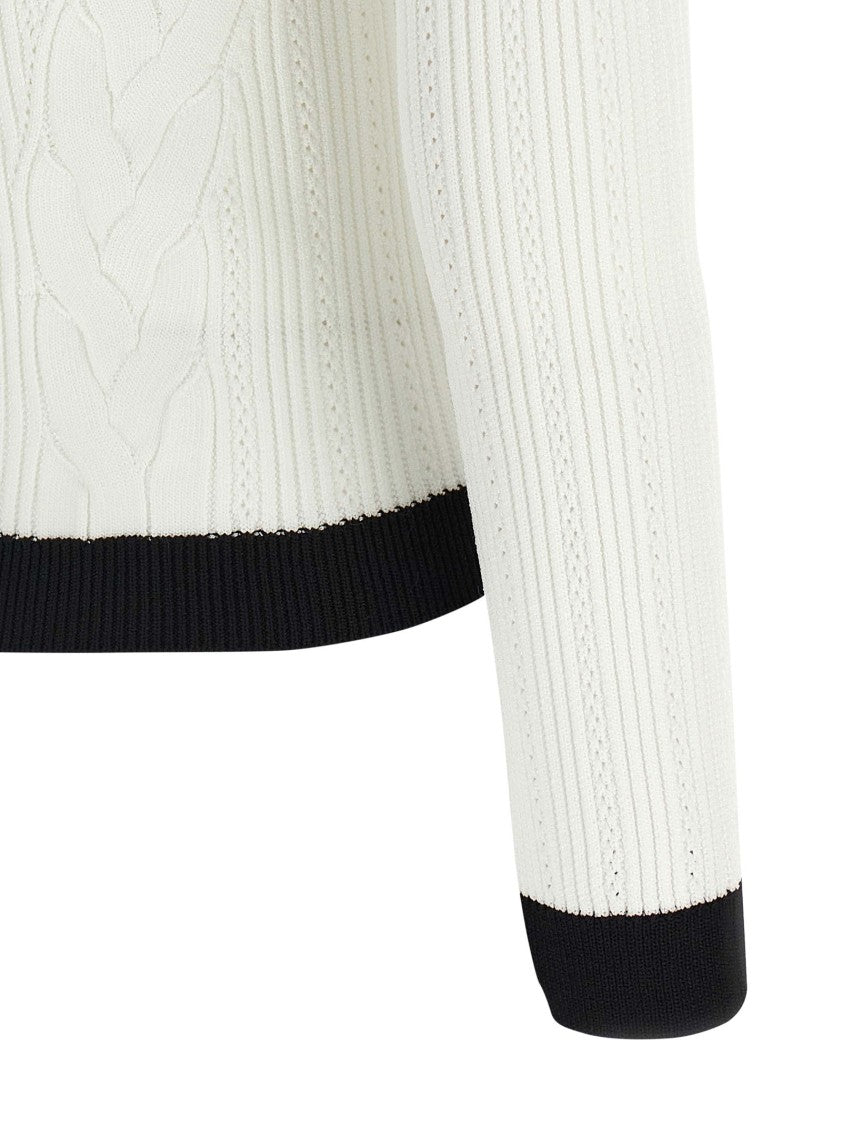 Balmain Two-Tone Crocheted Cardigan
