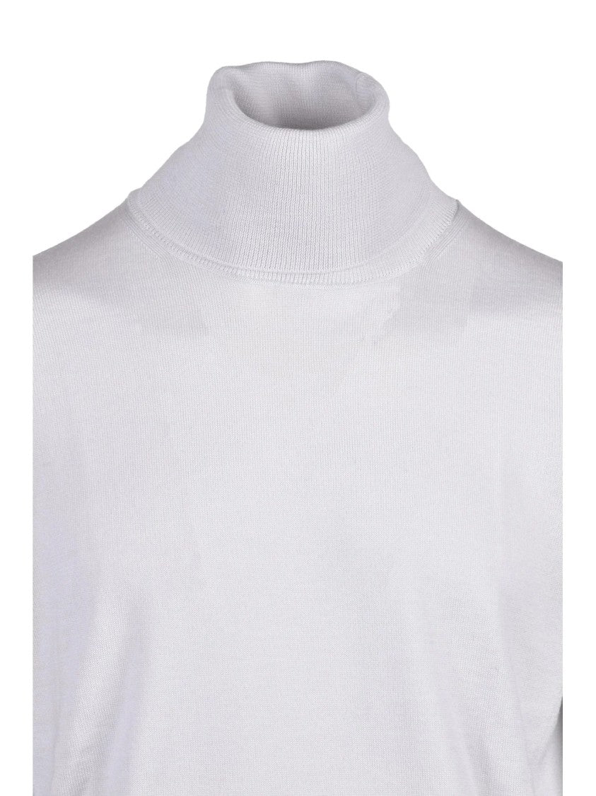 Bellwood Merino Wool Knit Sweater With Rolled Turtleneck And Ribbed Details