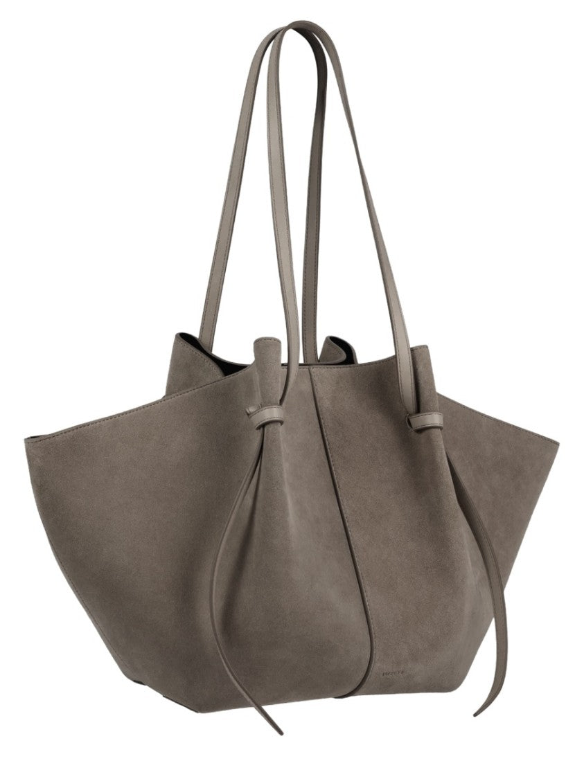 Yuzefi Large Winged Brown Leather Tote Bag