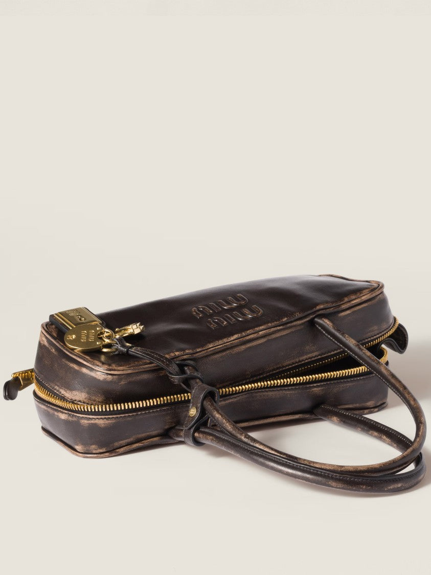 Miu Miu Brown Beau Nappa Leather Handbag