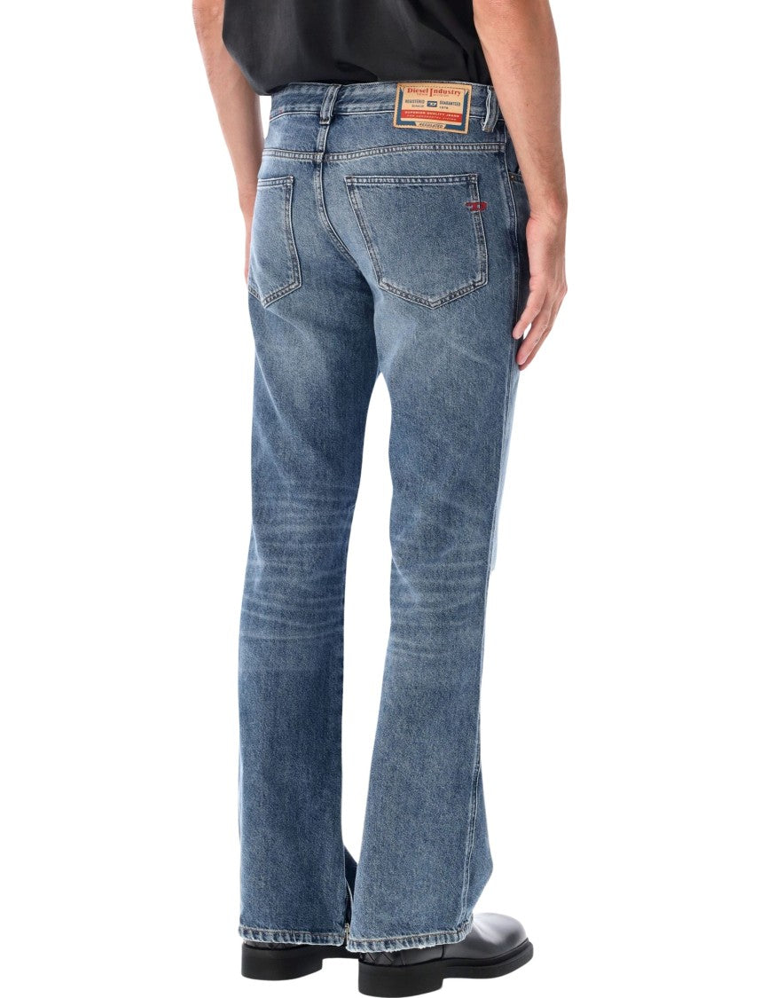 Diesel Blue Wash Split Hem Relaxed Jeans
