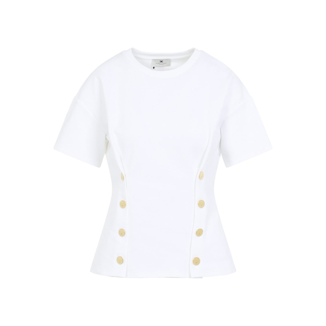 Elisabetta Franchi Fitted Short-Sleeve Top With Vertical Seam Detailing