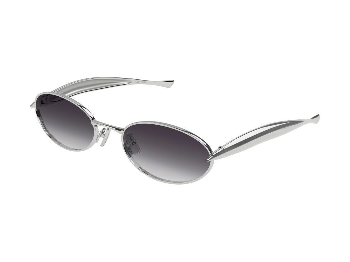 Bottega Veneta Silver Bv1386s Gradient Metal Round Sunglasses