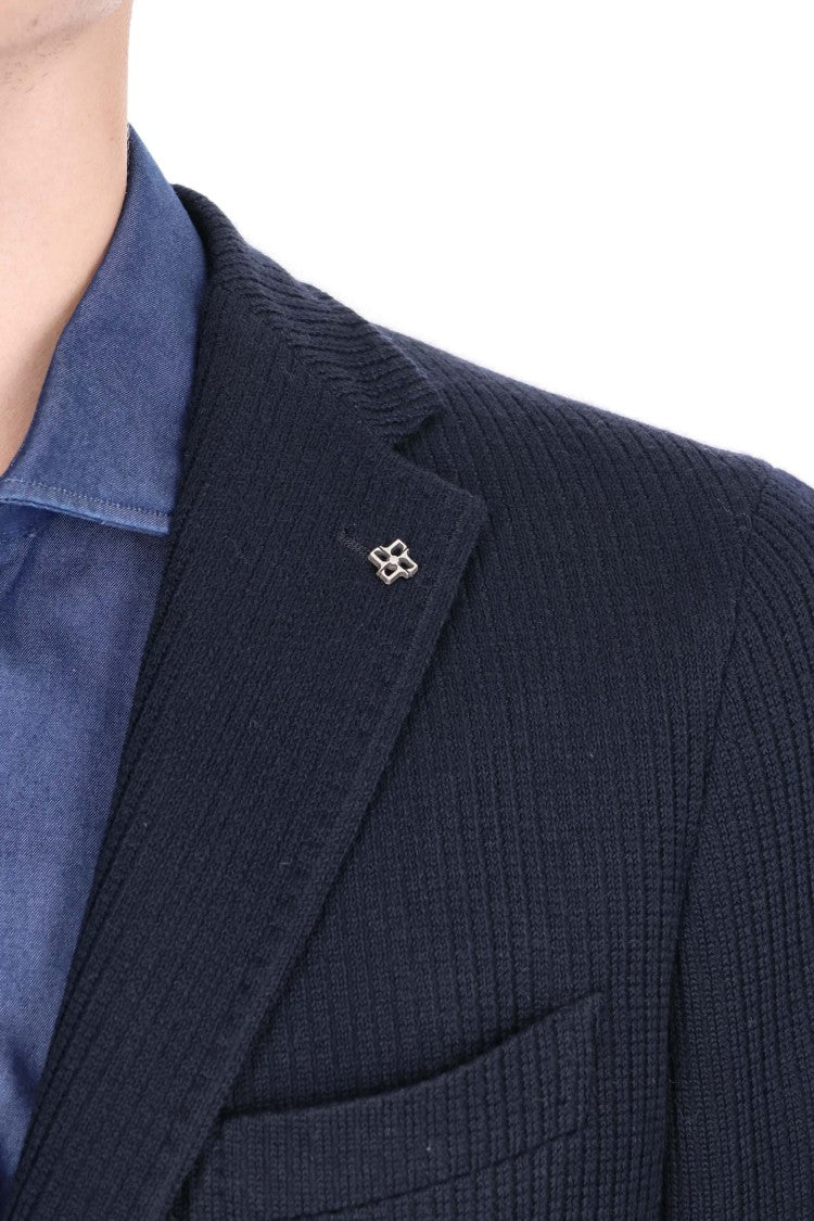 Tagliatore Montecarlo Ribbed Wool Jersey Jacket