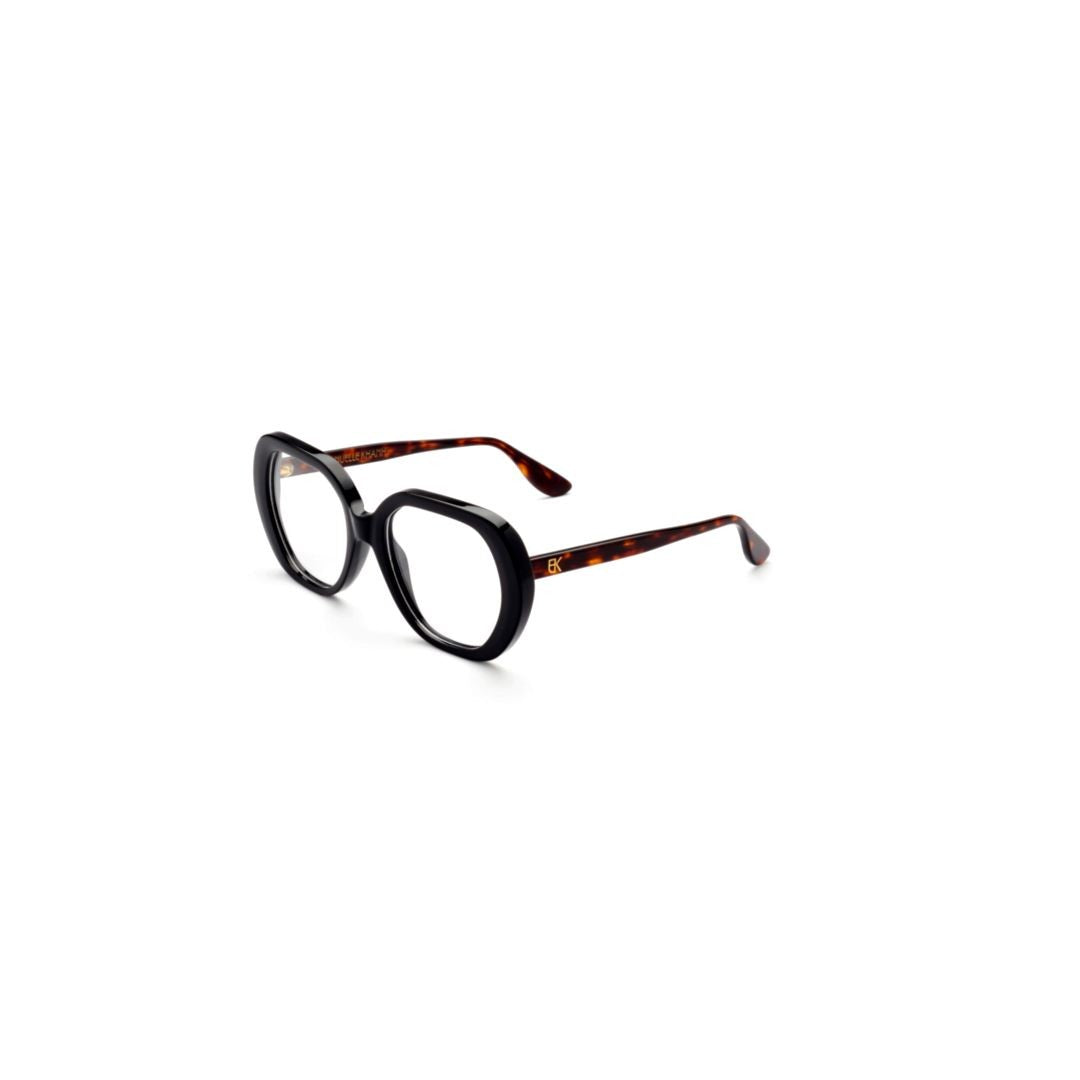 Emmanuelle Khanh Orphee 16-18 Noir - Ecaille Foncee - F Bold Oversized Geometric Eyeglasses