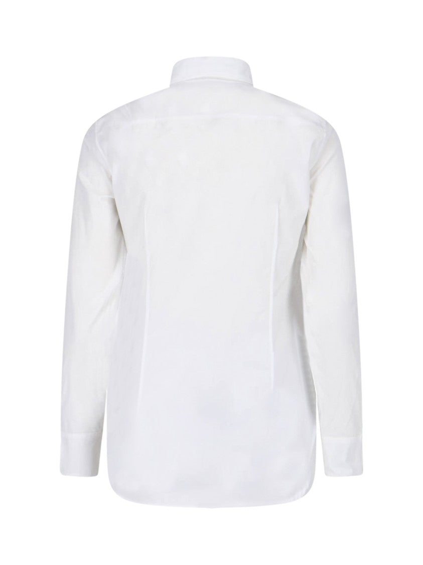 Jil Sander White Classic Cotton Poplin Embossed Shirt