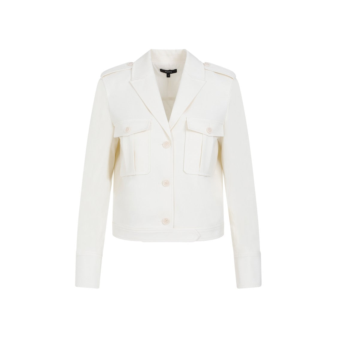 Theory Ivory Wool Boxy Jacket