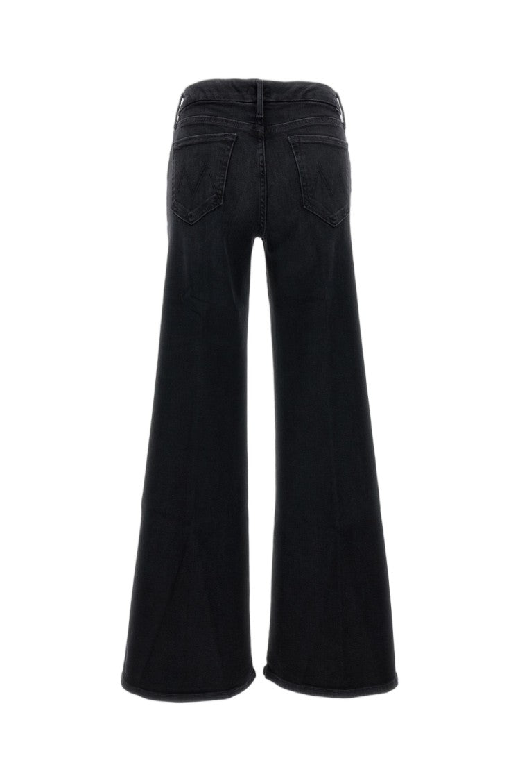 Mother Faded Black The Roller Sneak Cotton-Blend Jeans