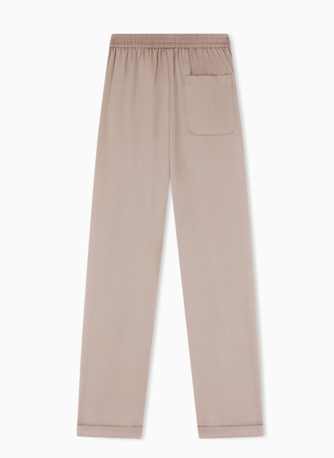 Emporio Armani Crepe Twill Elastic Waist Fixed Trousers