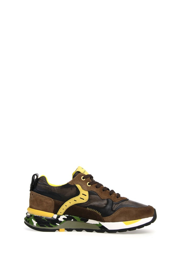 Voile Blanche Brown/Yellow Lace-Up High-Quality Leather Shoes