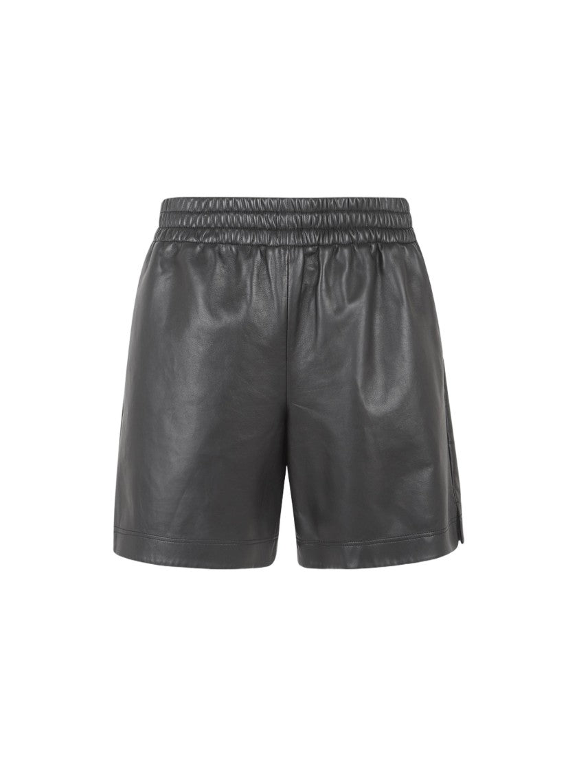 Gucci Relaxed Black Lamb Leather Shorts