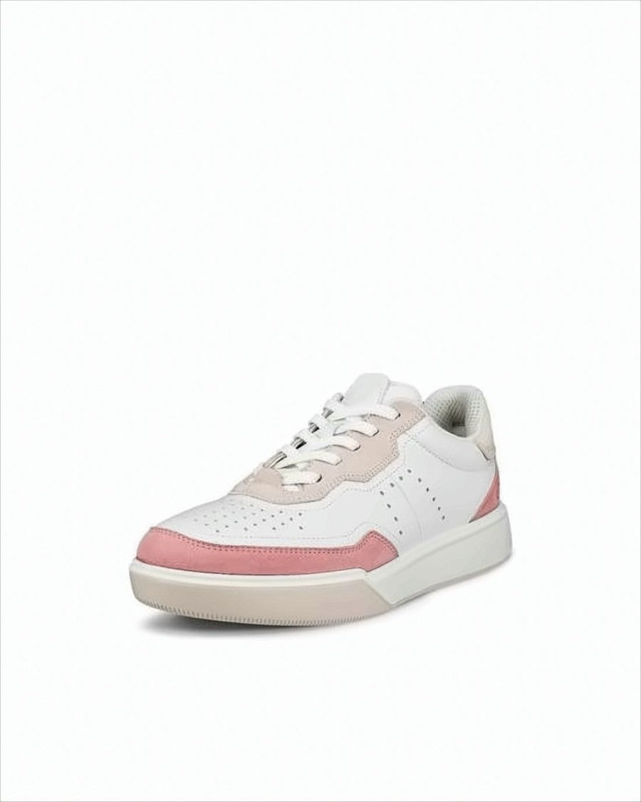 Ecco Low-Top Sneakers With Pink Suede Accents
