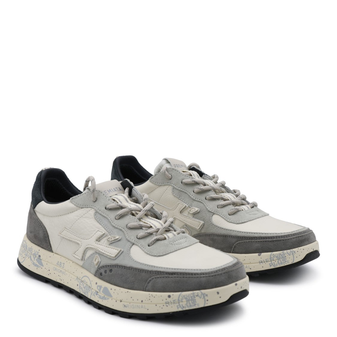 Premiata Layered Panel Graphic Sneakers