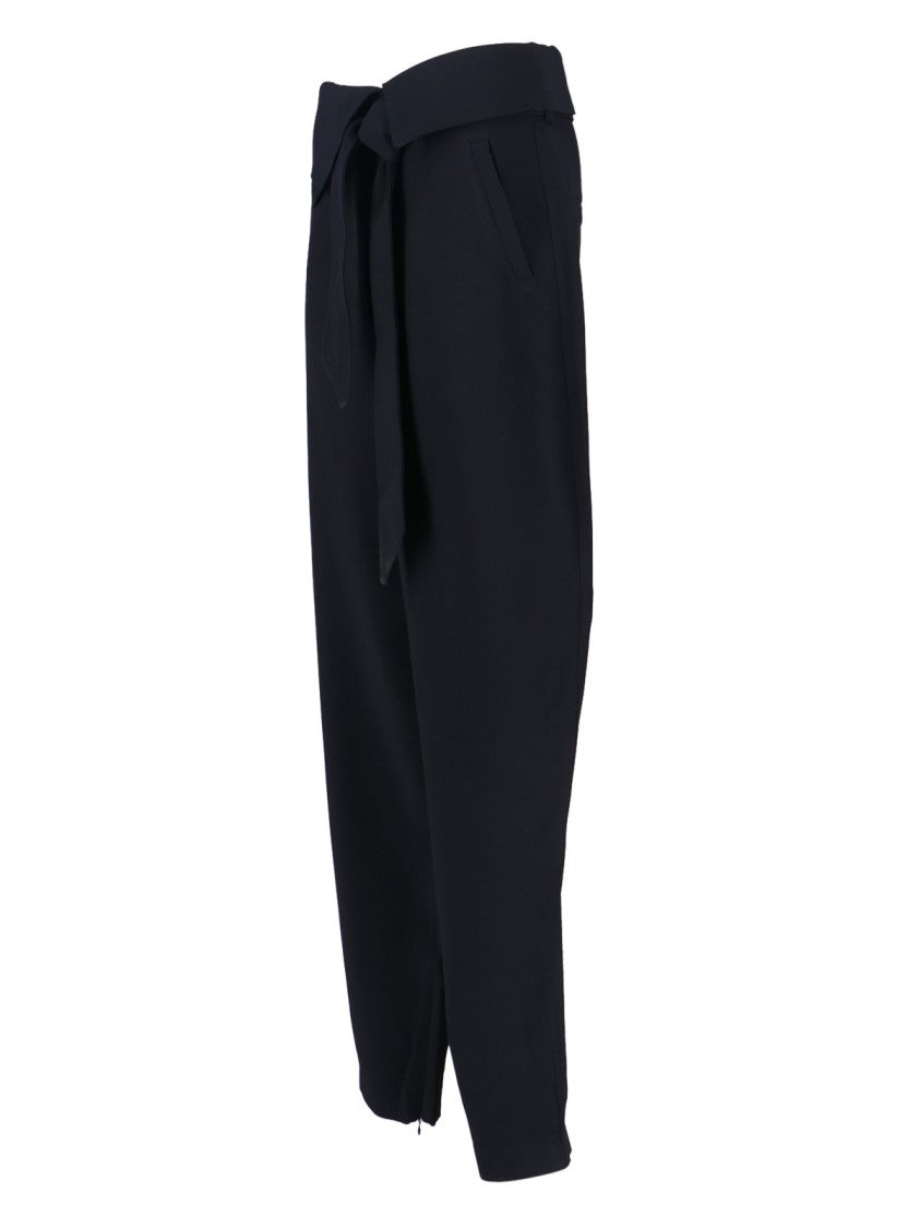 The Attico Cropped Black Trousers With High Waist