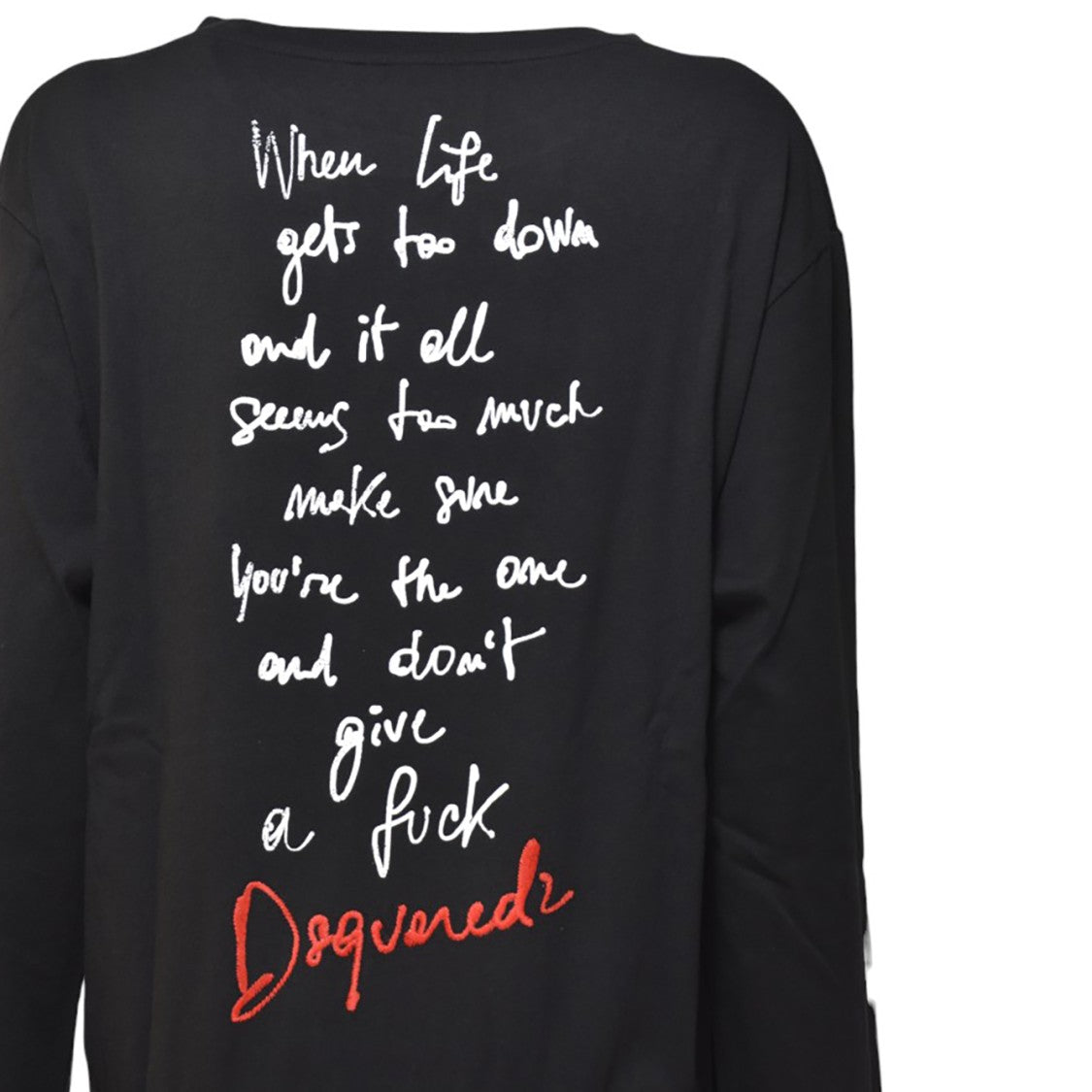 Dsquared2 Black Cotton Breezy Dress With Back Print