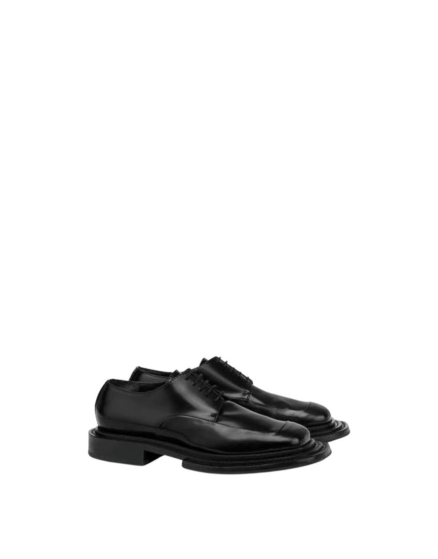 Moschino Polished Black Calf Leather Mule Slip-Ons