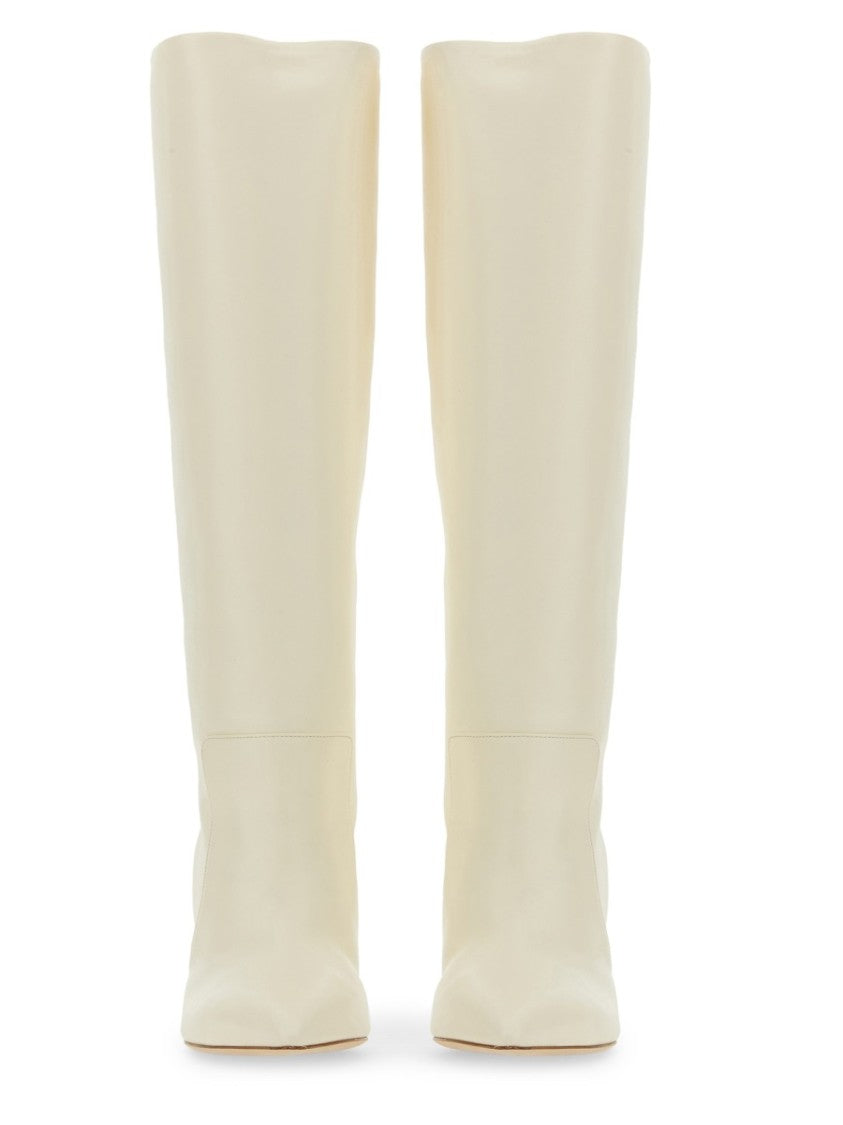 Paris Texas Knee-High Leather Boots With Pointed Toe