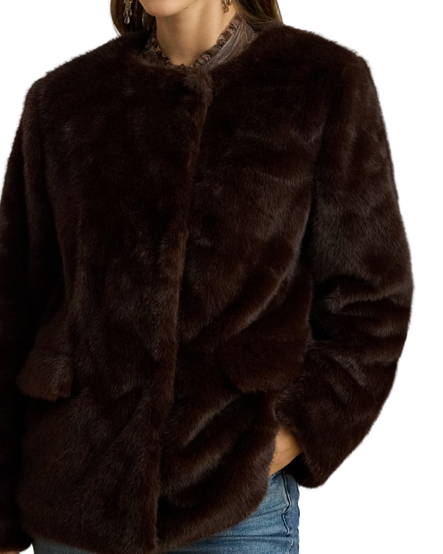 Lauren Ralph Lauren Short Plush Faux Fur Coat