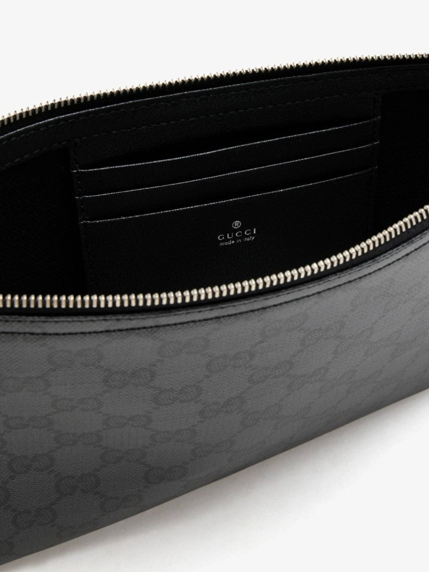 Gucci Large Rectangular Pouch With Monogram Pattern And Zip Closure