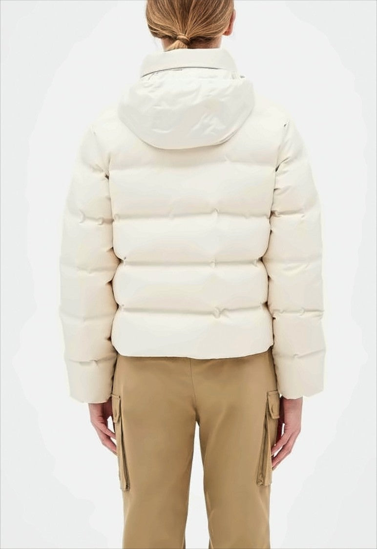 Duvetica Cropped Puffer Jacket With High Collar And Horizontal Quilting