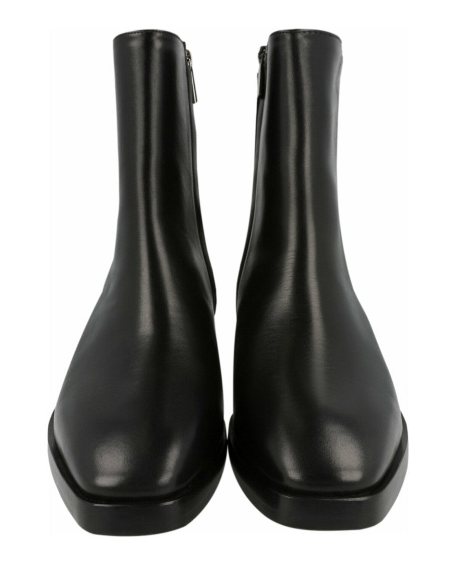 Ferragamo Fuerte Leather Ankle Boots With Silver-Tone Zipper