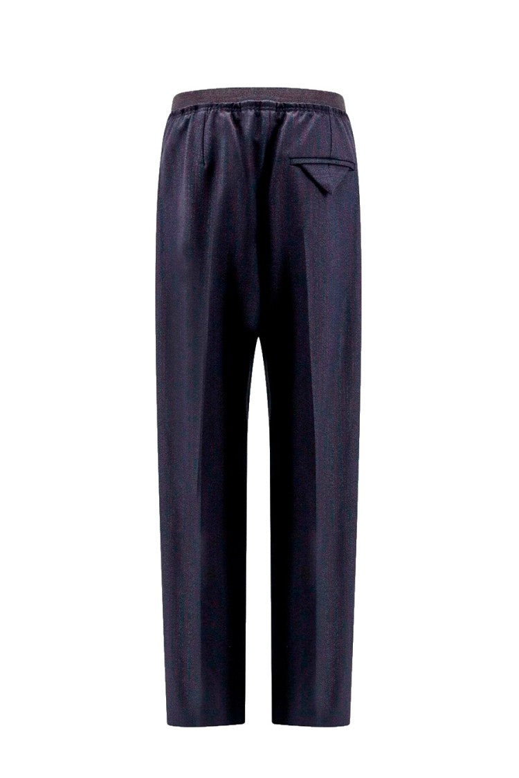 Bottega Veneta Navy Straight-Leg Wool Pants