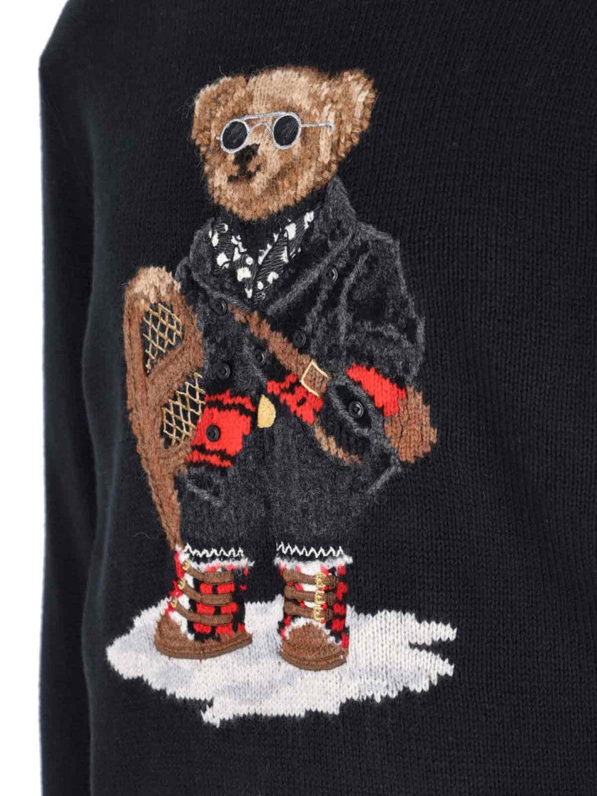 Polo Ralph Lauren Classic Black Sweater With Ribbed Cuffs