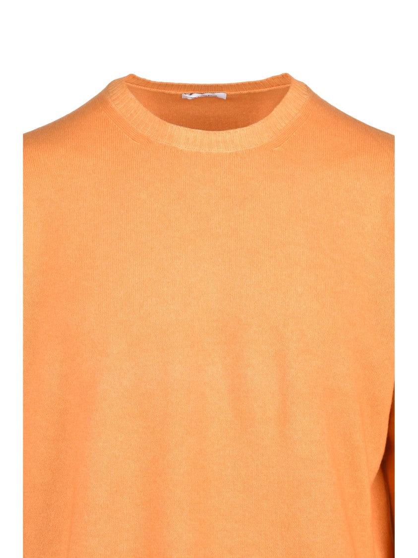 Malo Yellow Virgin Wool Crewneck Sweater