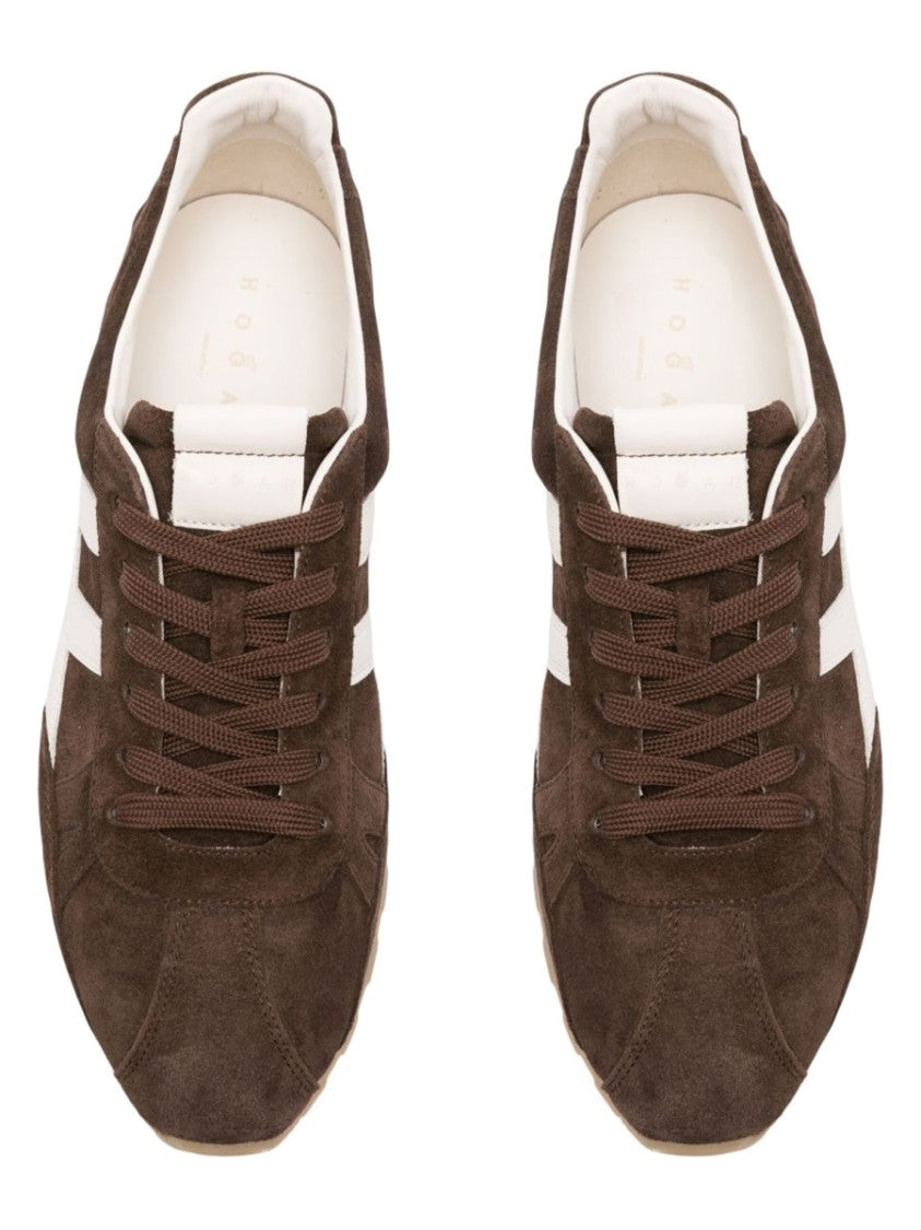 Hogan Brown Suede Calfskin Sneakers