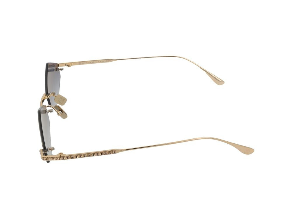 Anna-Karin Karlsson Gold Crystal Nest Triangle Titanium Sunglasses