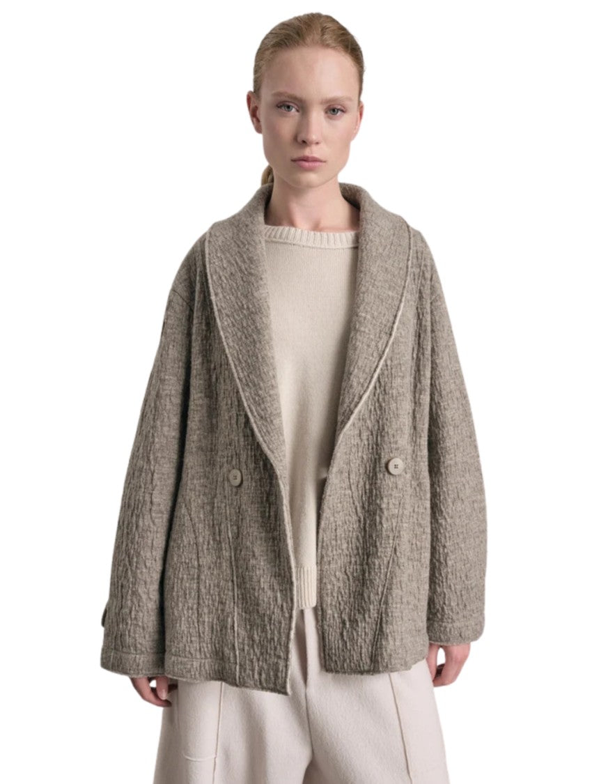 Transit Taupe Virgin Wool Double-Breasted Blazer