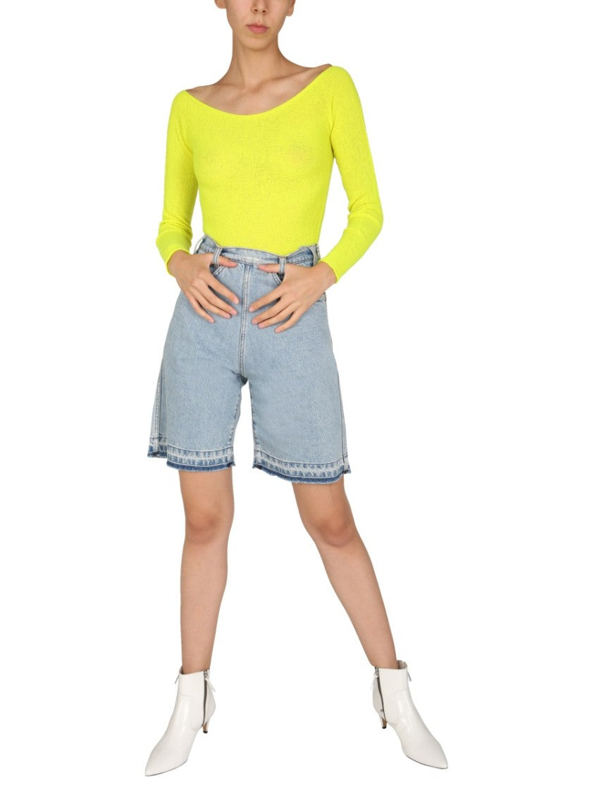 Philosophy Di Lorenzo Serafini Light Wash Denim Bermuda Shorts
